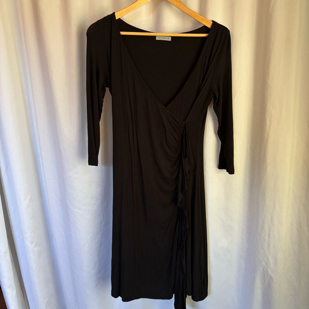 Black Faux Wrap Dress Size XS